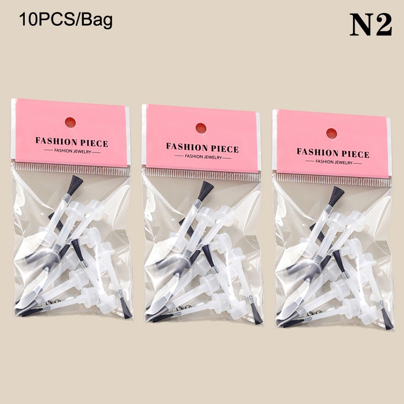 Double-Ended Solid Wood Pole With Nail Polish Replacement Plastic Brush