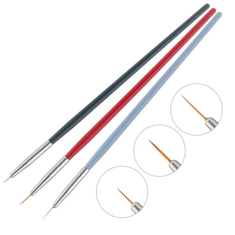 3Pcs/Set DIY Nail Pen UV Nail Gel Brush Drawing Pen Nail Art Tools Nail Painting