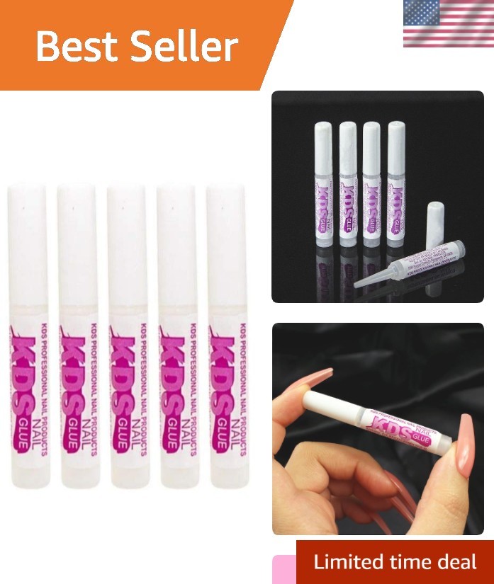 5 Pcs Fast Drying Nail Tip Glue for Acrylic Nails – Super Bond Adhesive 0.07 oz