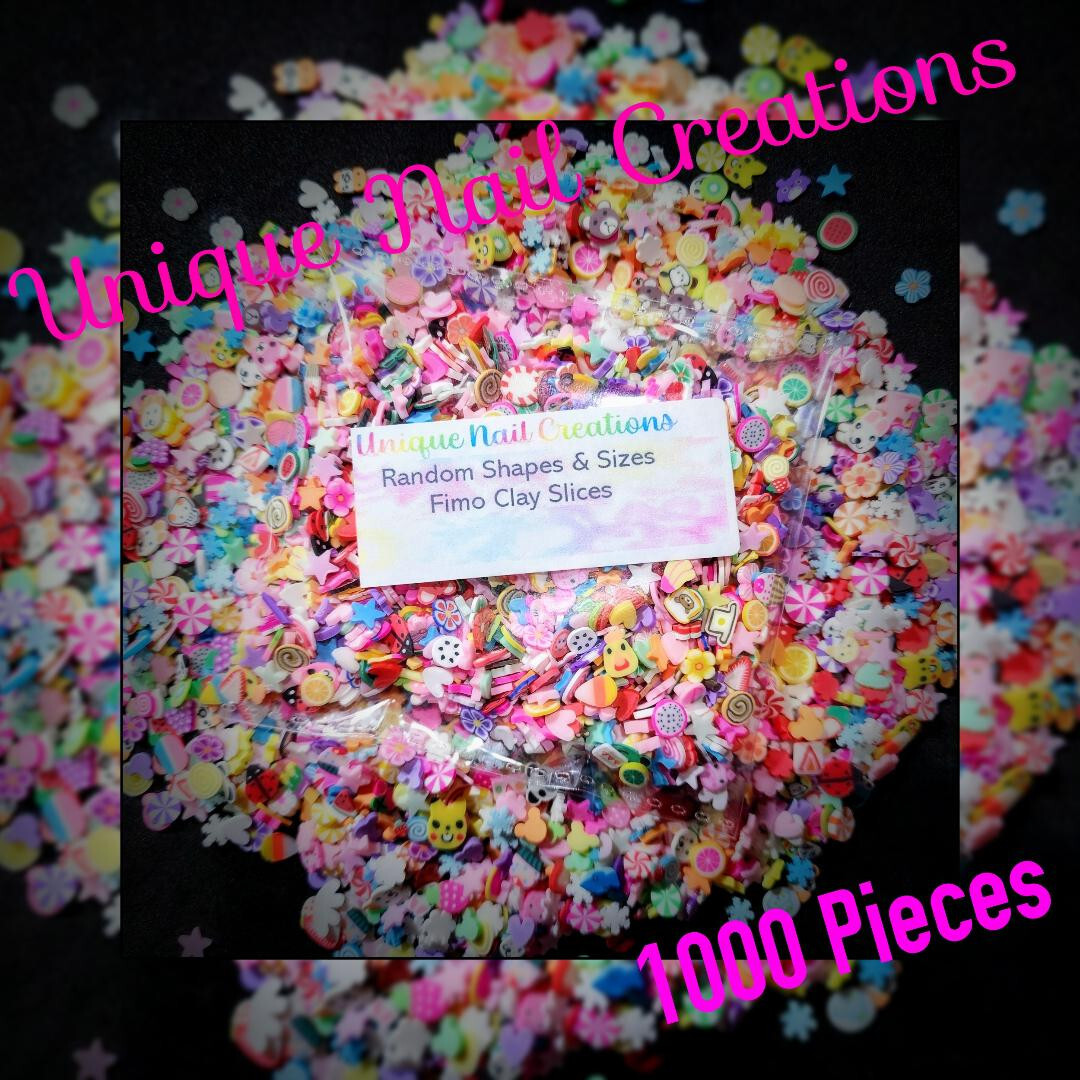2000pcs/Multi Colors Clay Cute Diy Soft Mixed Nail Art Slime Diy Charms Nail