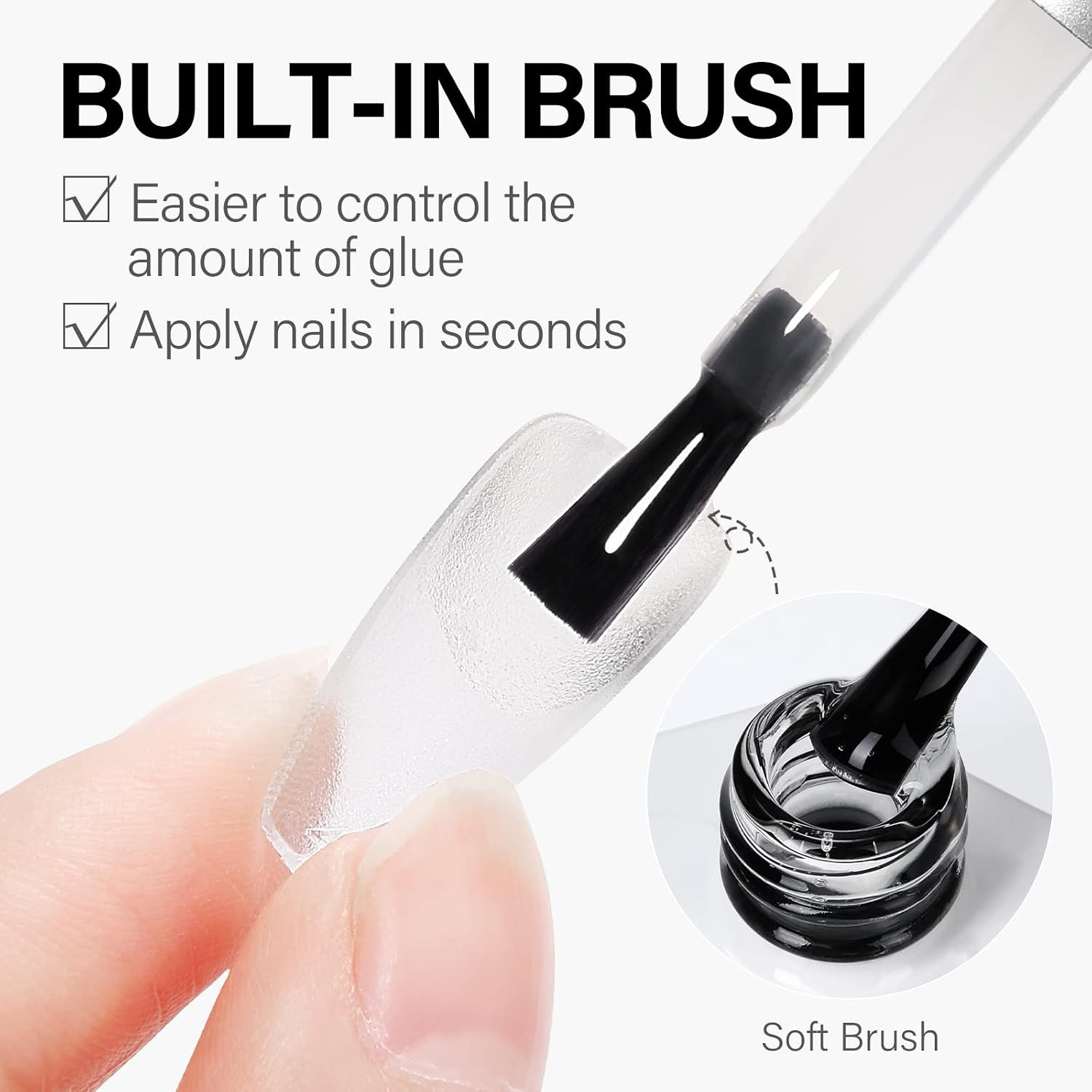 2PCS Gel Nail Glue for Acrylic Nails, 4 in 1 Strong Nail Gel Glues | Glue for Fa