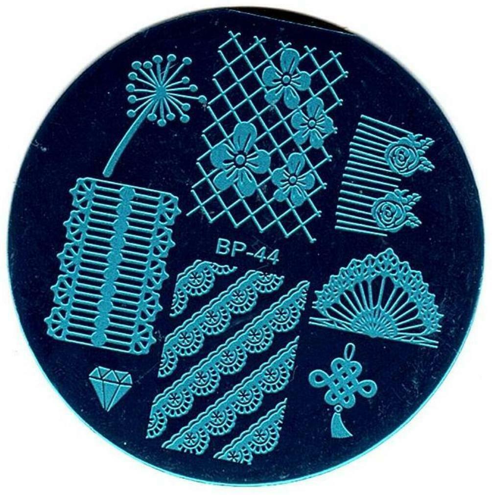 Nail Art Stamping Elegant Lace Manicure Image Plate Stamper Scraper Kit BP44