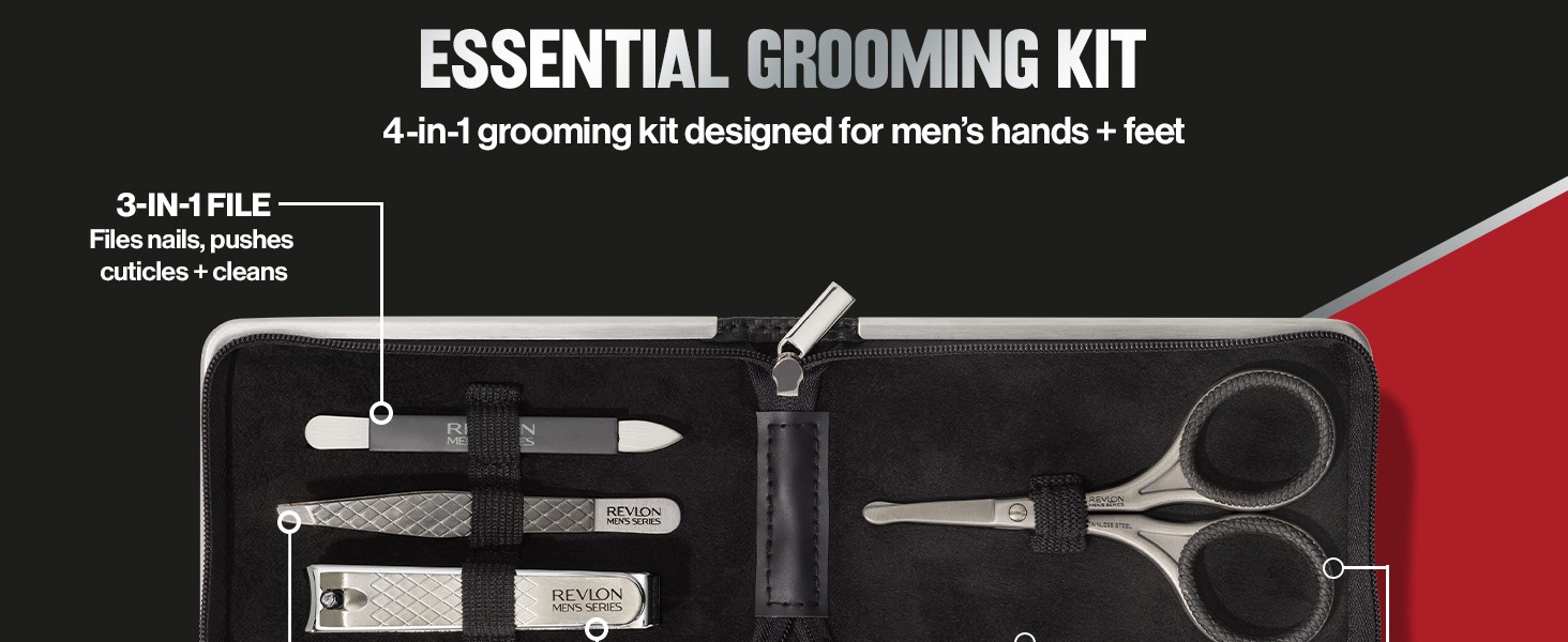 Men’s Grooming Kit, 5-Piece Travel entials Set, Includes Nail