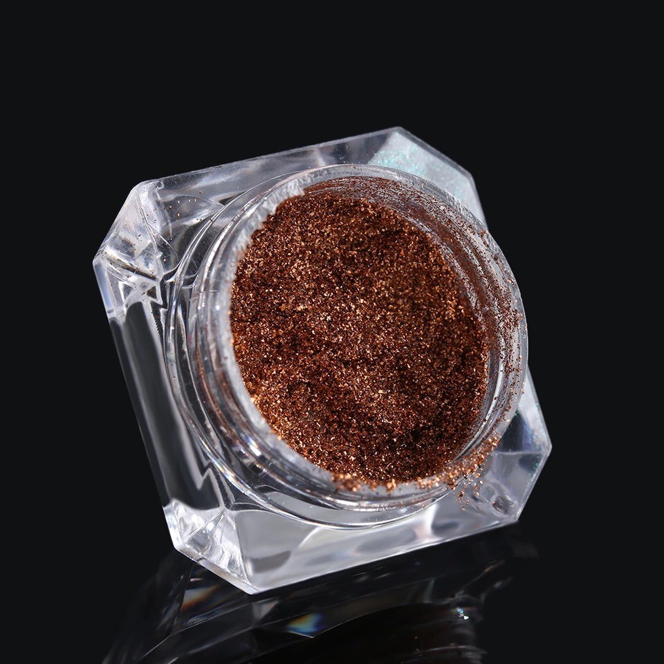 CHAMPAGNE CHROME MIRROR POWDER Platinum Nail Art Shining Rose Gold Effect (y2)