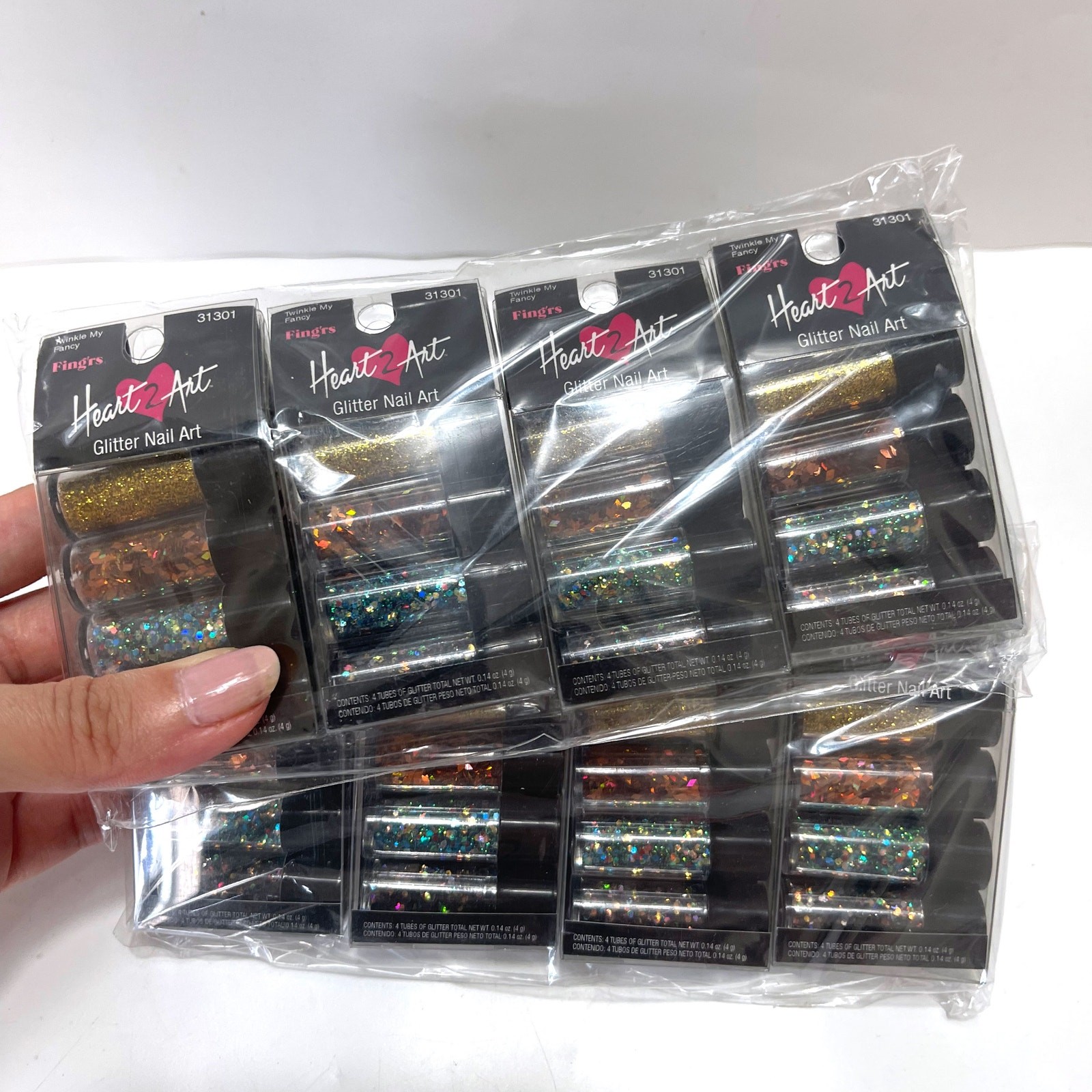 FING’RS HEART 2 ART Glitter Nail Art 31301 “Twinkle My Fancy “Sets for 8