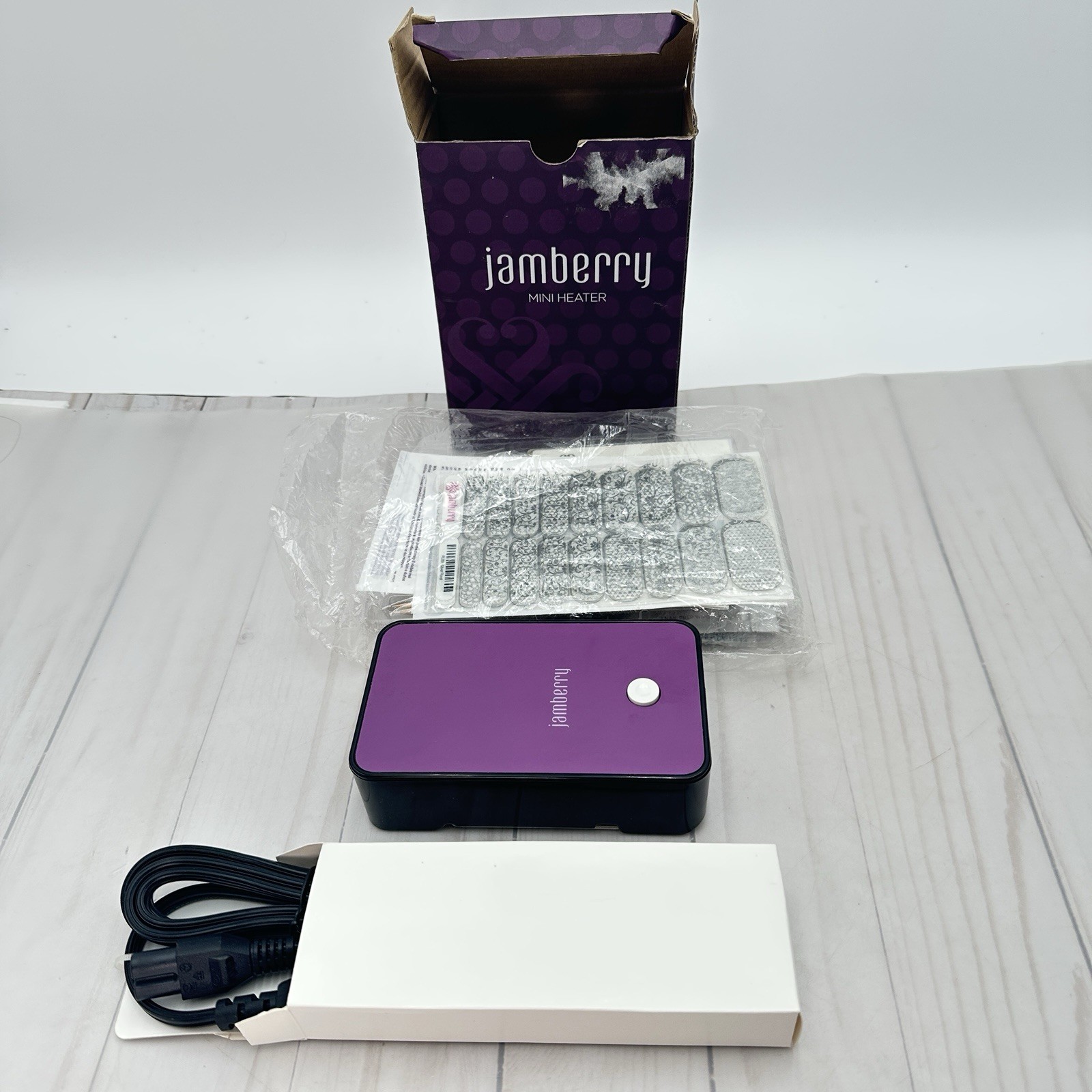 Jamberry Mini Heater Nail Wrap Starter Kit Open Box Unused Wraps Tools Lot