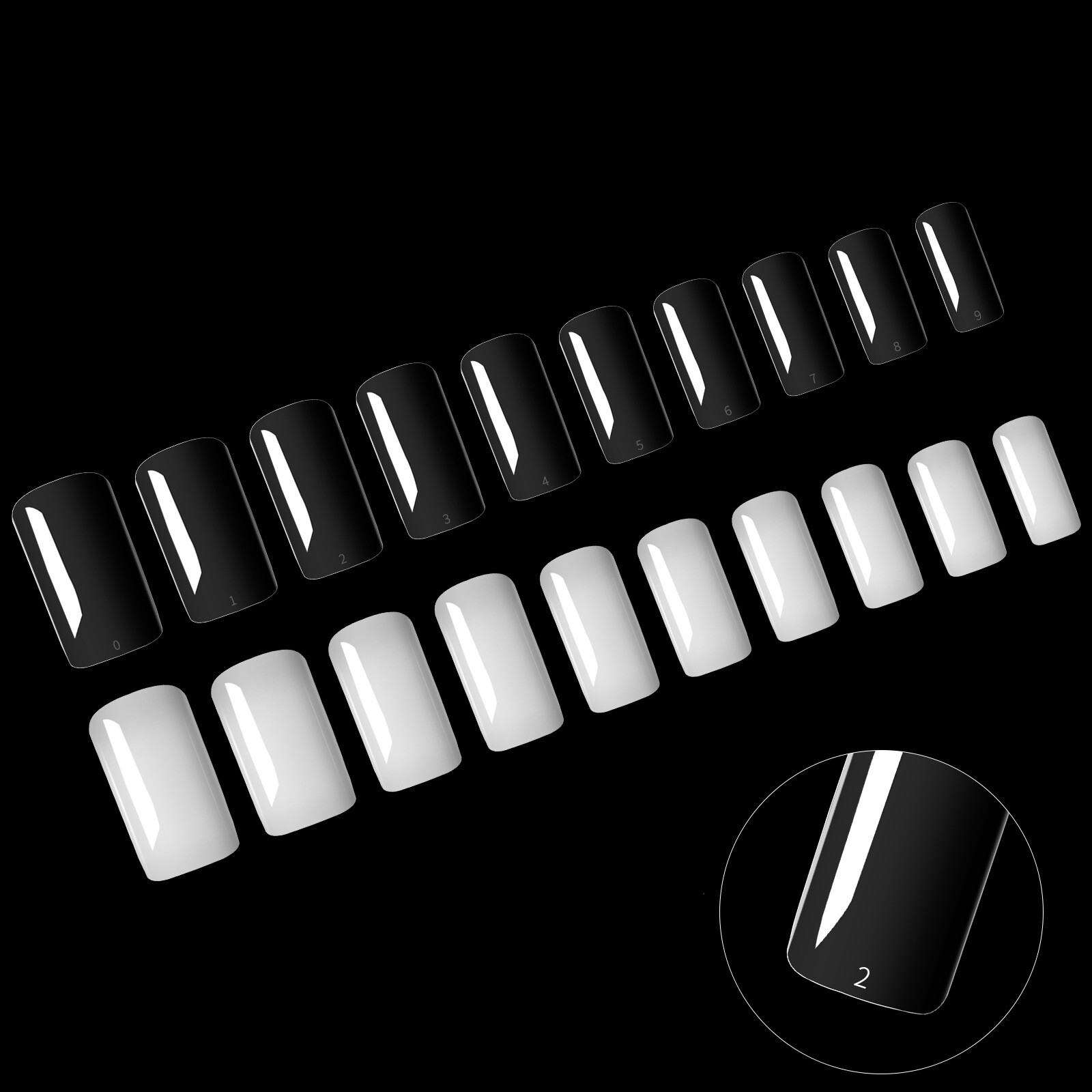 100 Pcs False Acrylic French Half Cover Artificial Fake Nails Tips Clear Natural