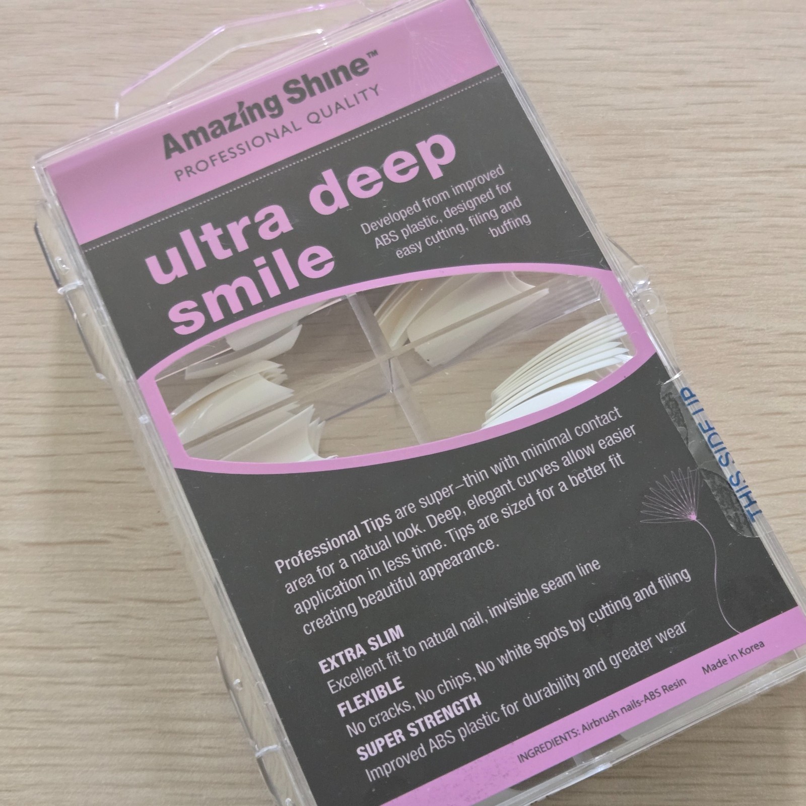 Ultra Deep Smile Nail Tips Set Amazing Shine French Acrylic Gel Extension Tips