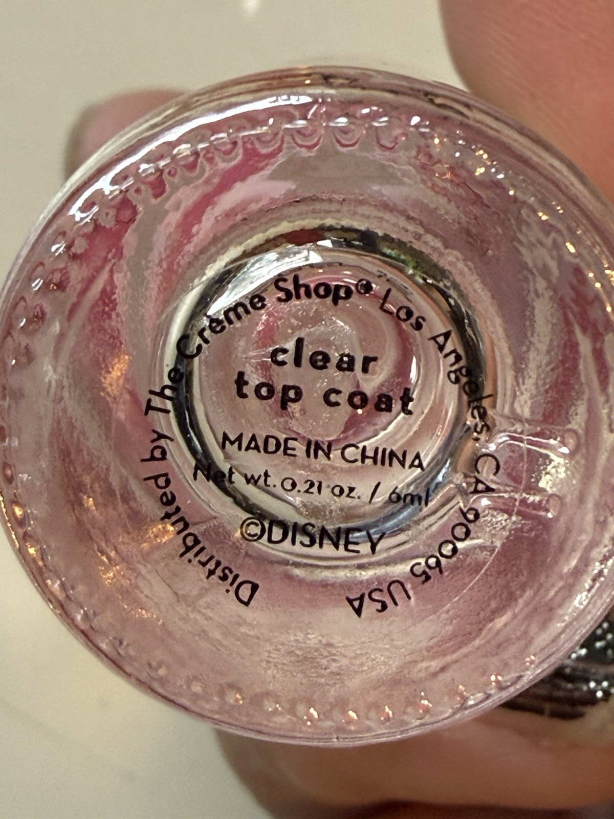 The Crème Shop Minnie Mouse Nail Polish Clear 0.21 Oz Logo Bottle Clear Pink