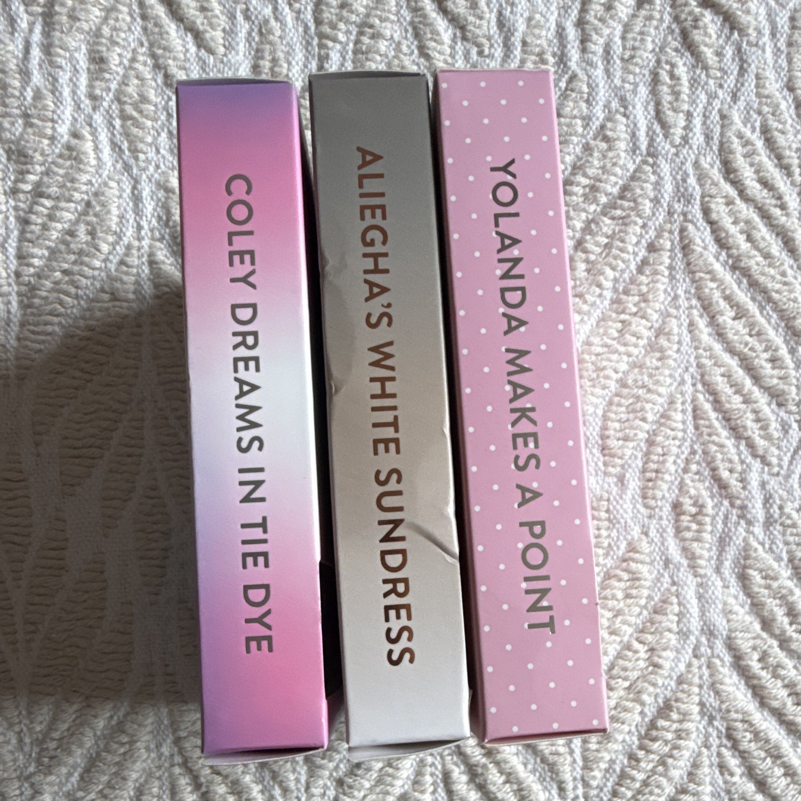 3 Red Aspen Nail Dashes Press-On Nails Lot 3 tie-dye, white, pink polka dot