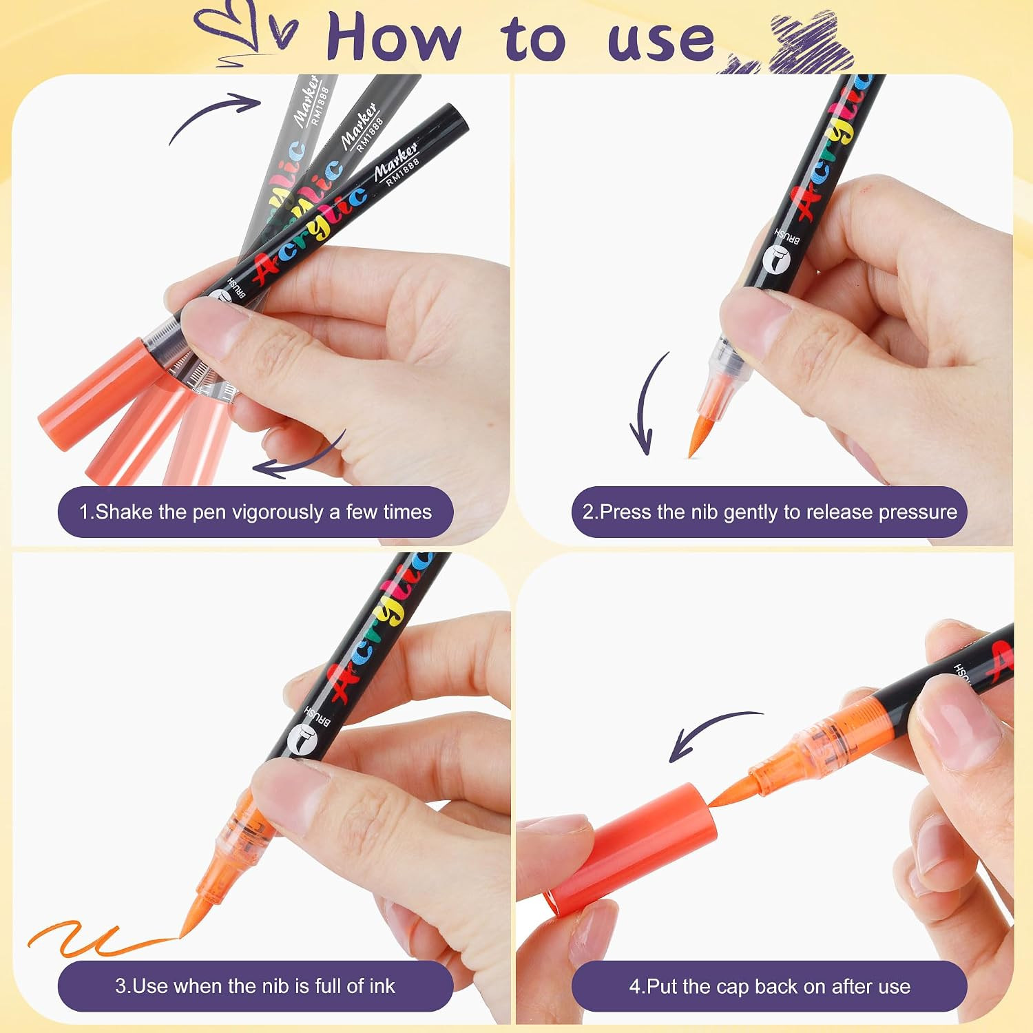 12 Colors Nail Art Pens Set, 3D Quick-Drying Acrylic Paint Markers Nail Point Gr