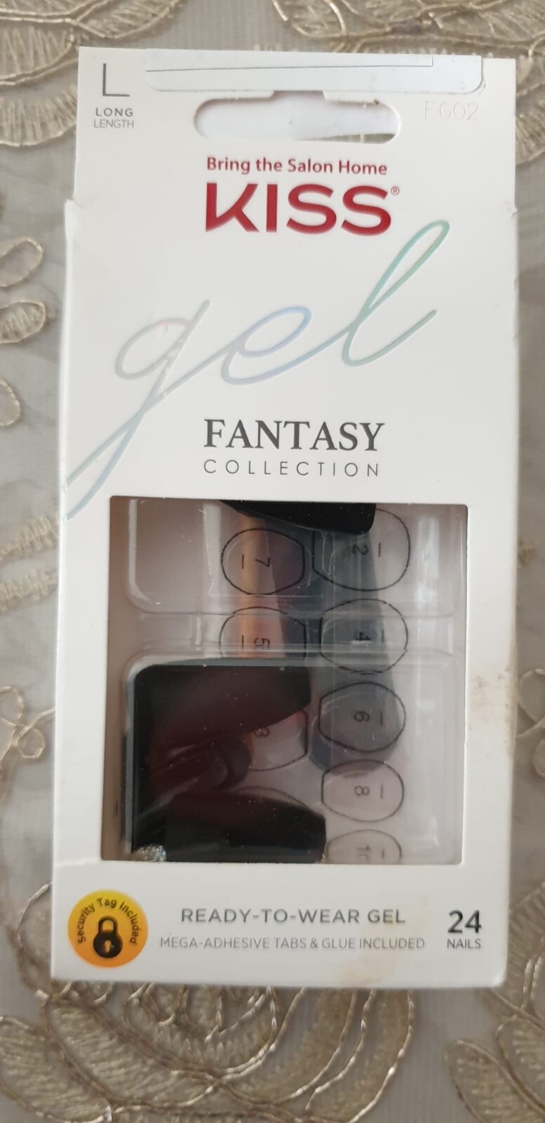 KISS Gel Fantasy Collection Long, Matte Black & Chunky Silver (Damaged Package)
