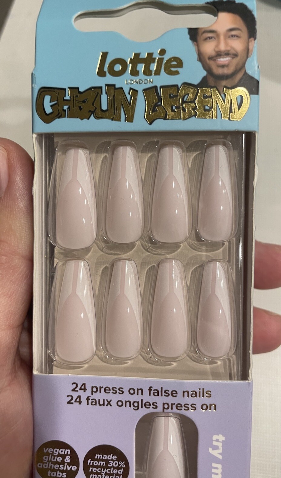 Lottie x Chaun Legend Stay Press’d french split 24 Press On Nails Vegan Glue