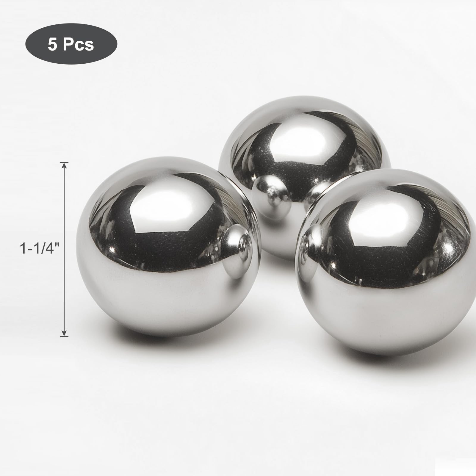 5 Pack 11/16 Inch 304 Stainless Steel G100 Precision Bearing Balls Heavy Duty