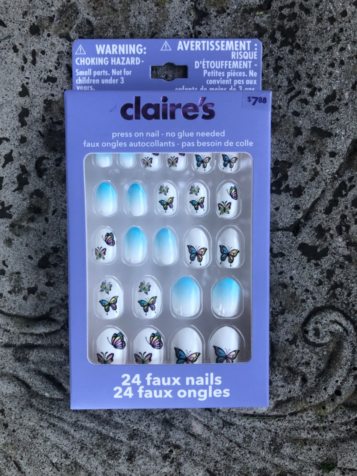 Lot Of 5 Claire’s Press On Nails For Girls 24 Total NIB