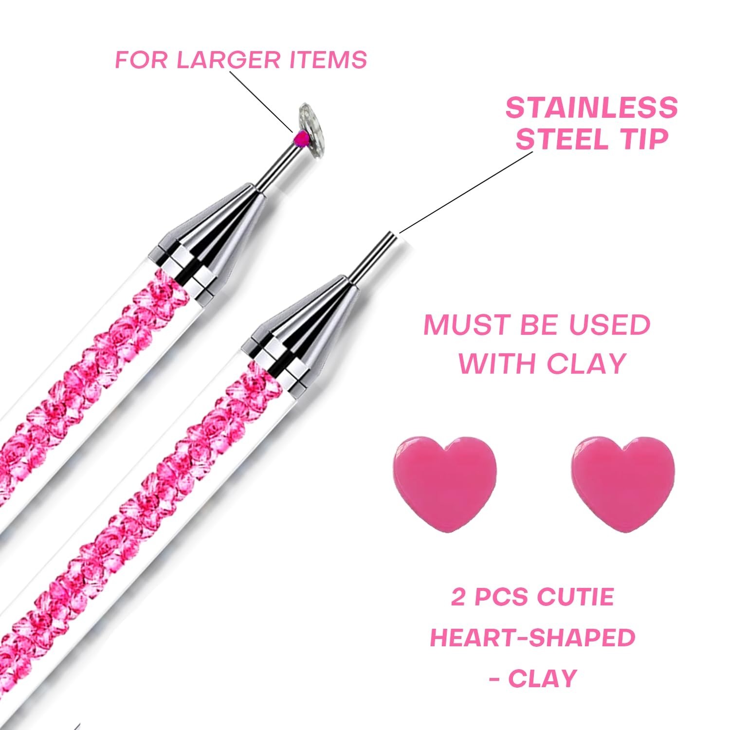 Pink Rhinestone Picker Tool Set – Ideal for DIY Nail Art & Crystal Application