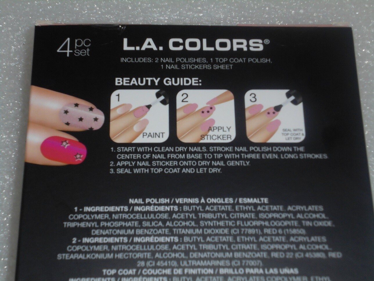 L.A. COLORS (4) PIECE MANICURE SET DESIGN KIT! NEW! MFG. SEALED! SALE!