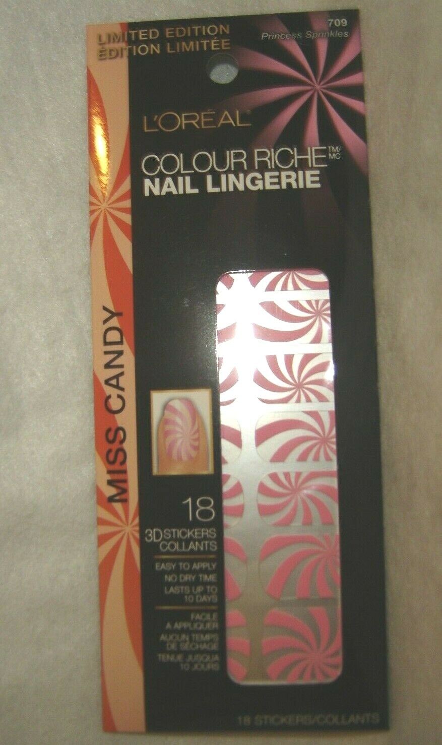 L’OREAL*COLOUR RICHE*3D Nail Lingerie #709 PRINCESS SPRINKLES~BRAND NEW~SEALED