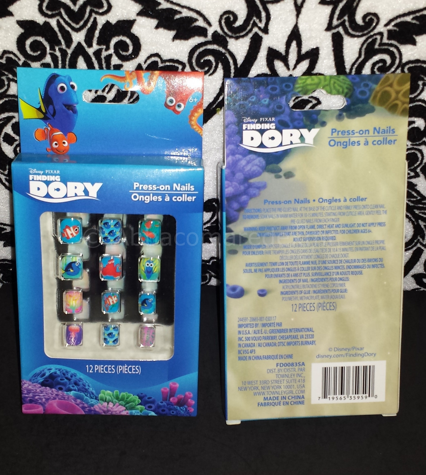 (2) Children’s Press On Artificial Nails 12 Count – Disney Pixar Finding Dory