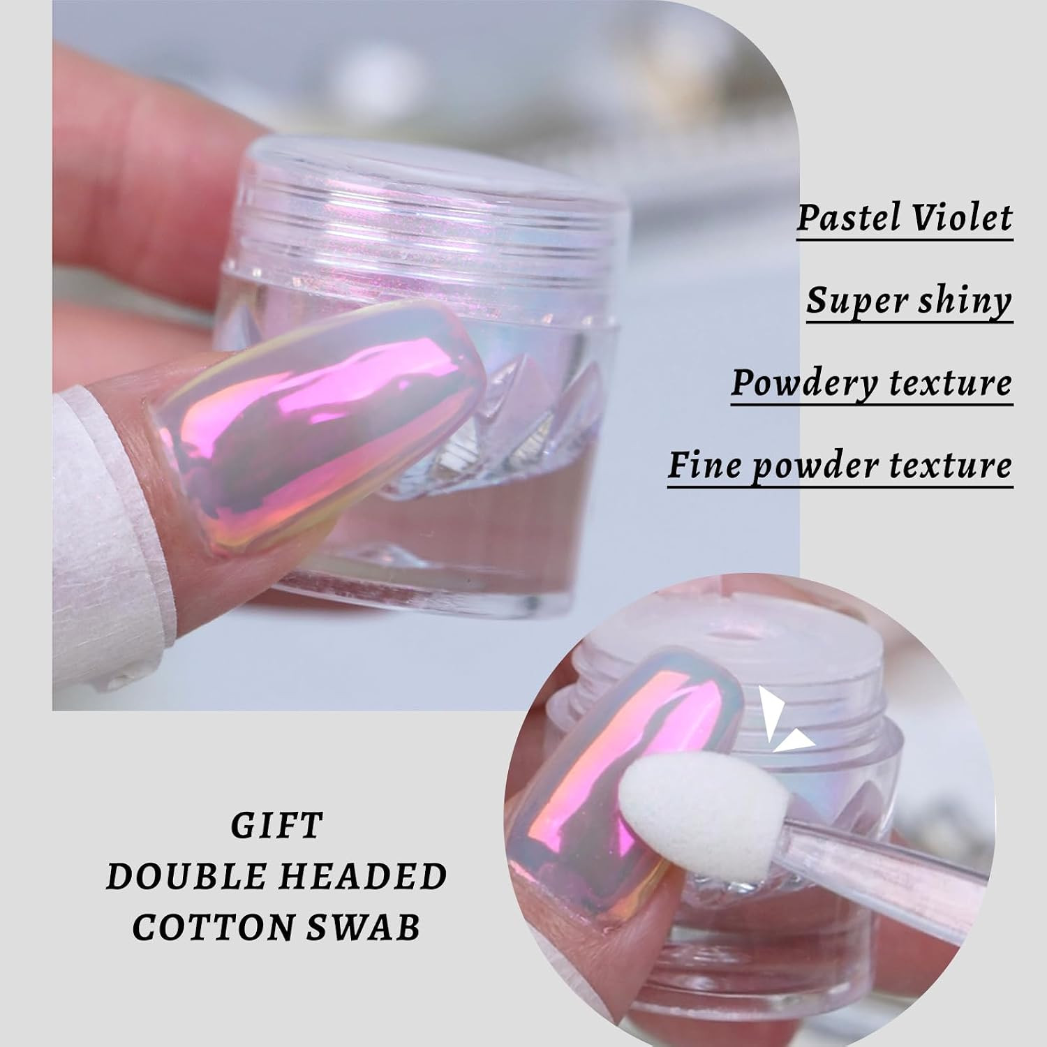 Chrome Nail Powder | Glazed Donut Mirror Effect Holographic Pigment | Profession