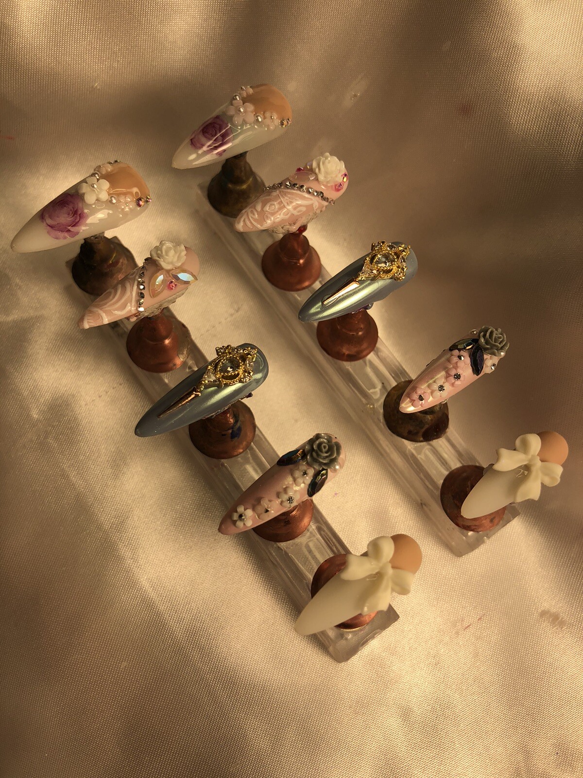 Z NAILZ! Gorgeous Set Of Handcrafted Custom Victorian Stiletto Press On Nails