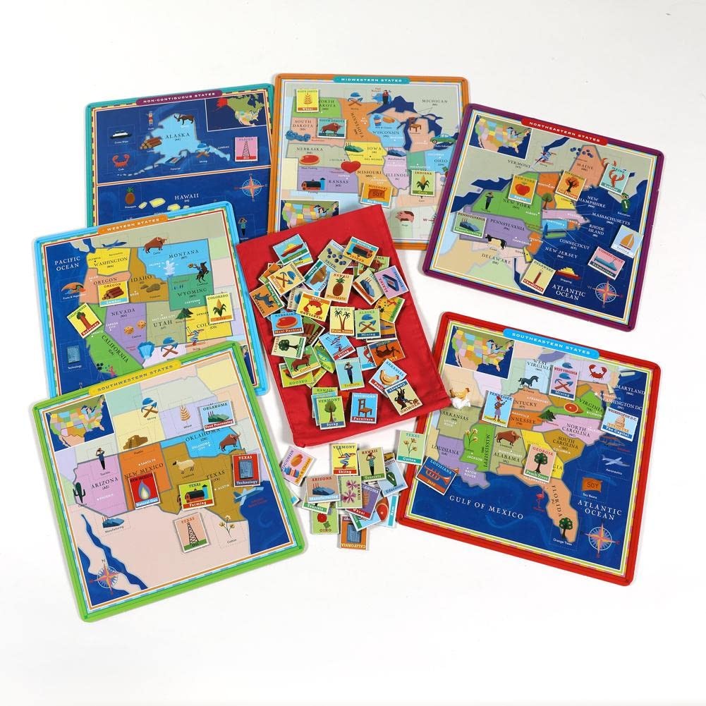 eeBoo: United States Geography Bingo Game, for 2 to 6 1 EA, Multicolor