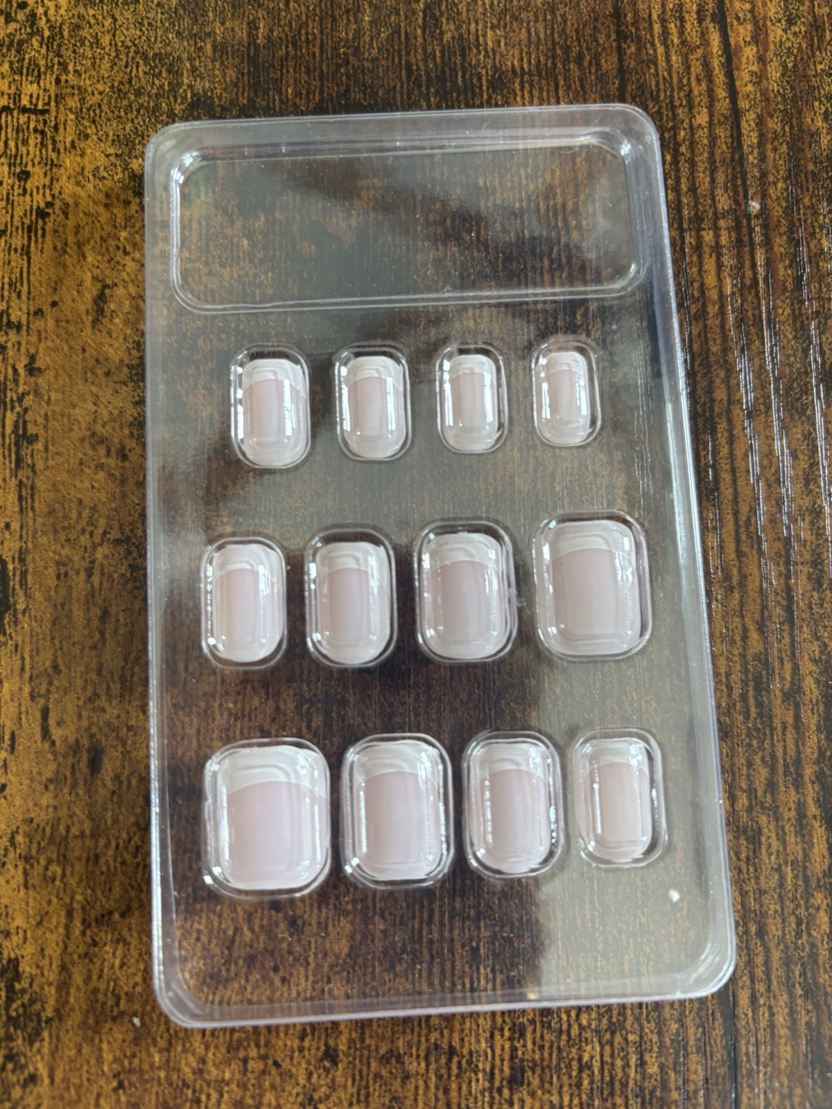 Must-Have Beauty Pink French Short Square Self-Adhesive Press-On Nails 12pc