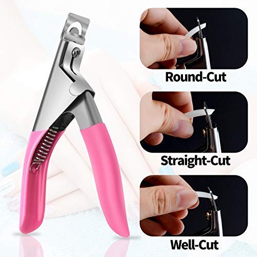 500pcs Acrylic Nail Tips – French False Nails with Clipper & Storage Case, 10 Si