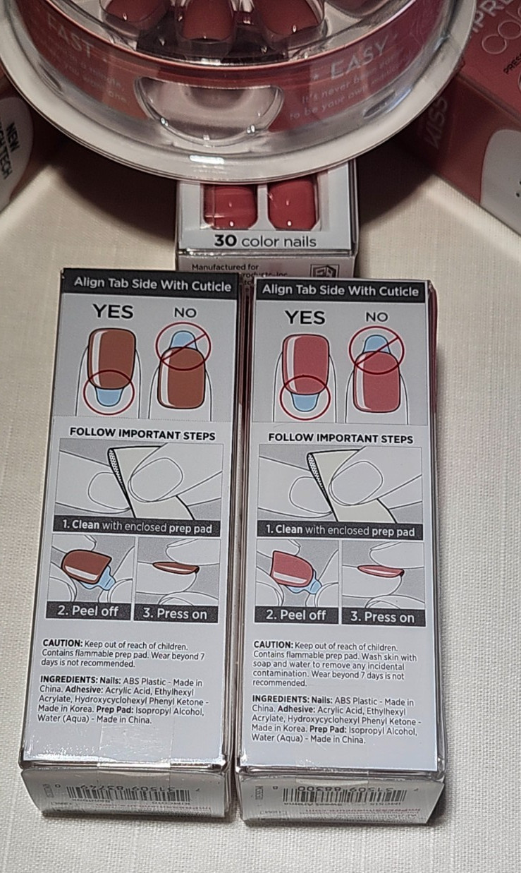 6 Brand New Boxes of Press-On Nails/5 imPRESS & 1 Olive & June – Variety (NEW)