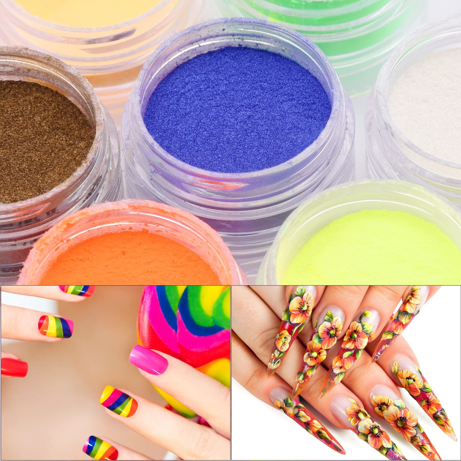 36 Colors Nail Pigment Powder Colorful Luminous Pearlescent High-Gloss Halo