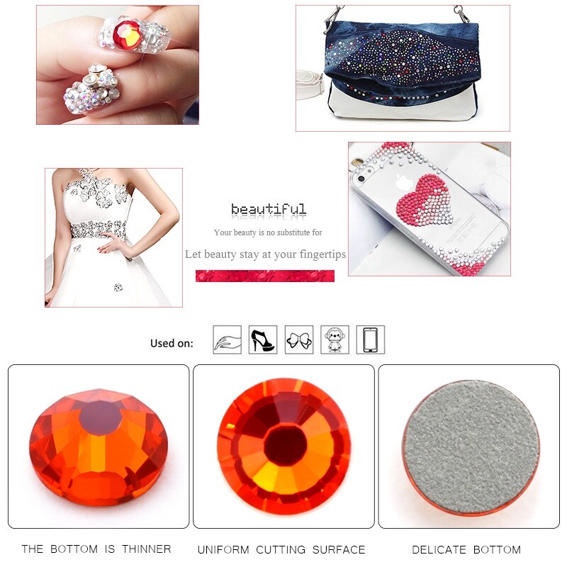 1440 Hyacinth Non-hotfix Rhinestones FlatBack Crystal Gem 3D Nail Art Decoration