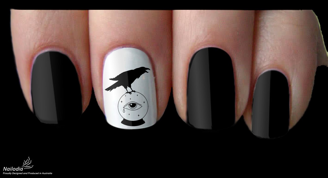 Esoteric Third Eye Nail Art Decal Sticker Water Transfer Slider – Black Magic