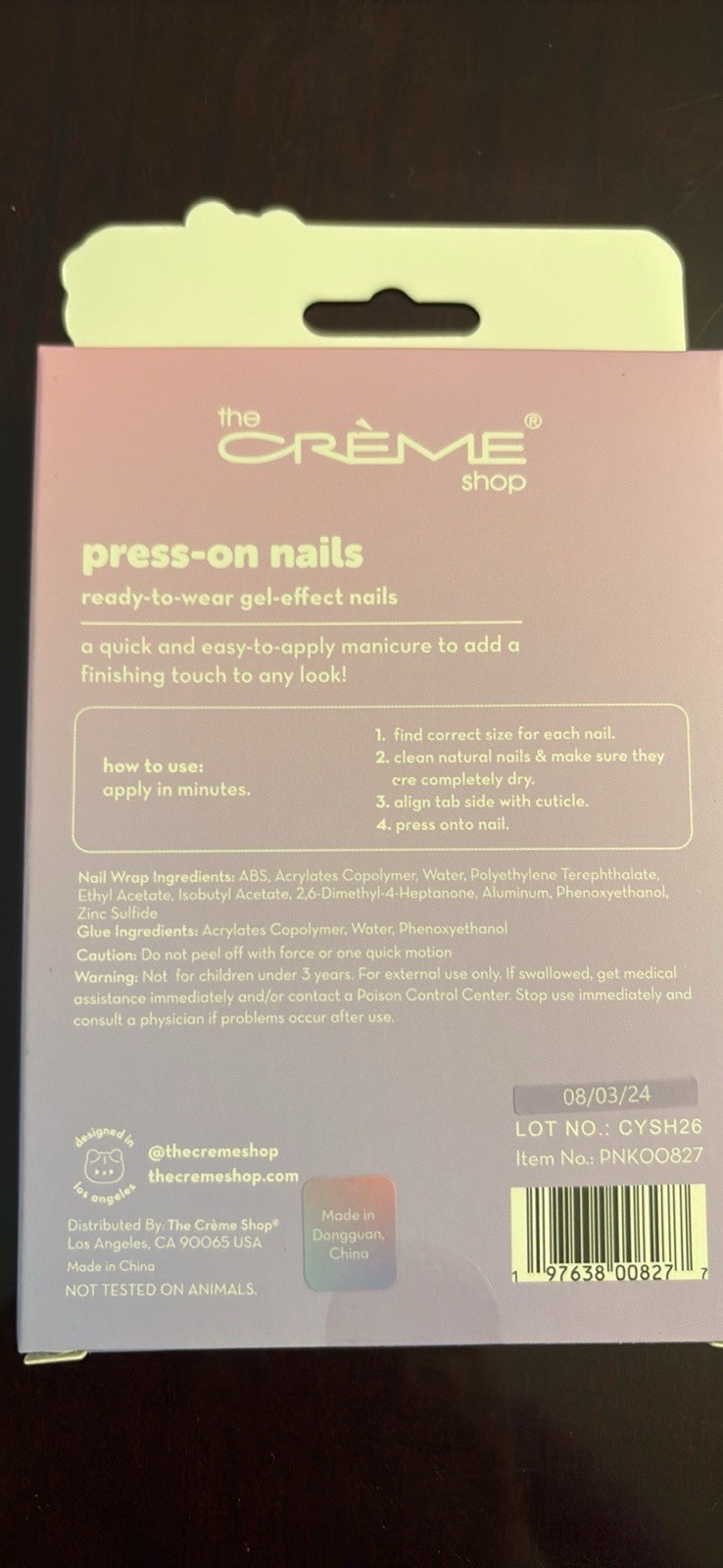 The Crème Shop (limited edition) Kids Press On Nails (BULK OF 12)
