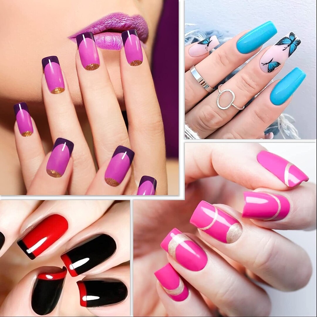 Kit De Uñas Acrilicas 500 Pcs, 10 Tamaños Para Arte de uñasSalones Y Hogar DIY