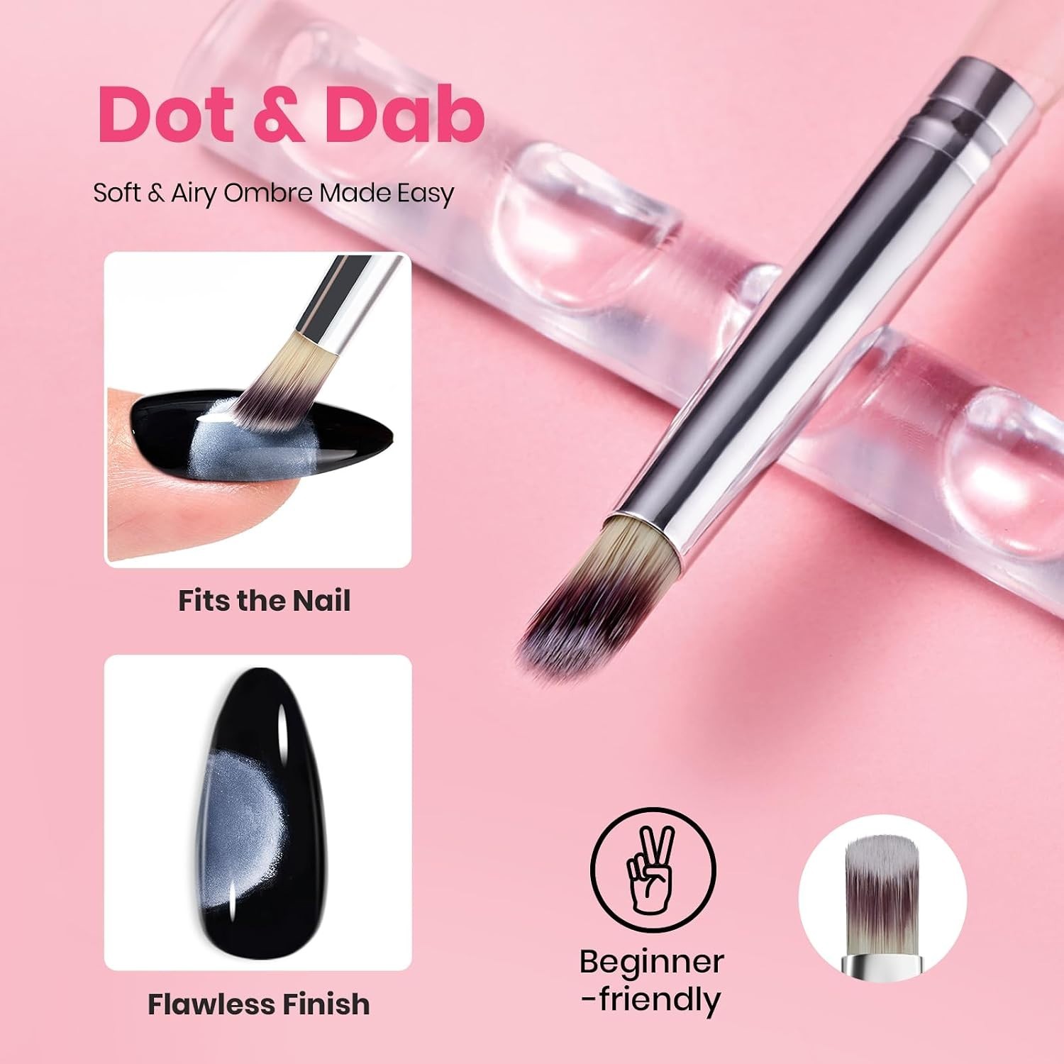 Nail Design Kit with Gradient Brushes, Blooming Gel, and Palette for Beginners