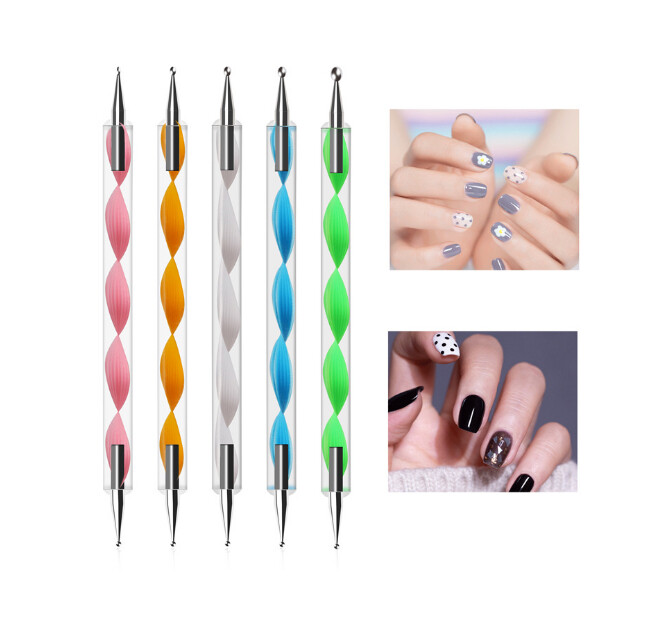 20 PCs Nail Art Gel Design Pen Painting Polish Brush Dotting Drawing Tools Set