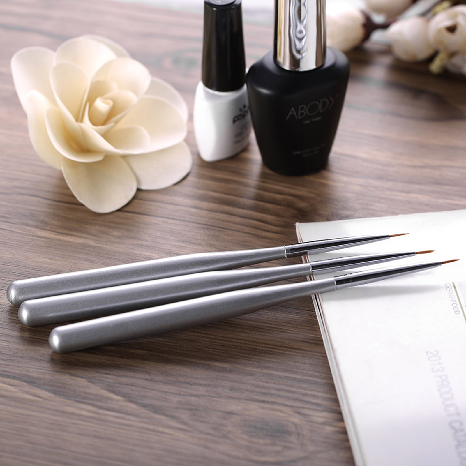 3pcs/set Professional Acrylic Nail Art Brush Set Nal Art Painting Brushes AVRP