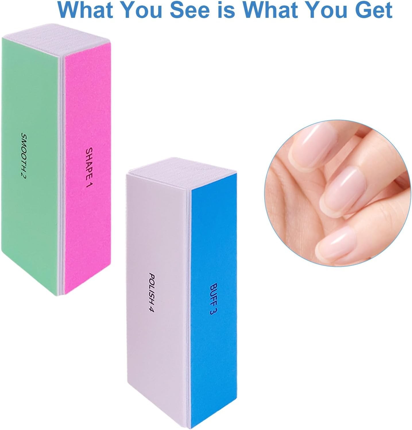 4 Way Nail Buffer Blo, Nail Shine Buffers Blos Files for Natural and