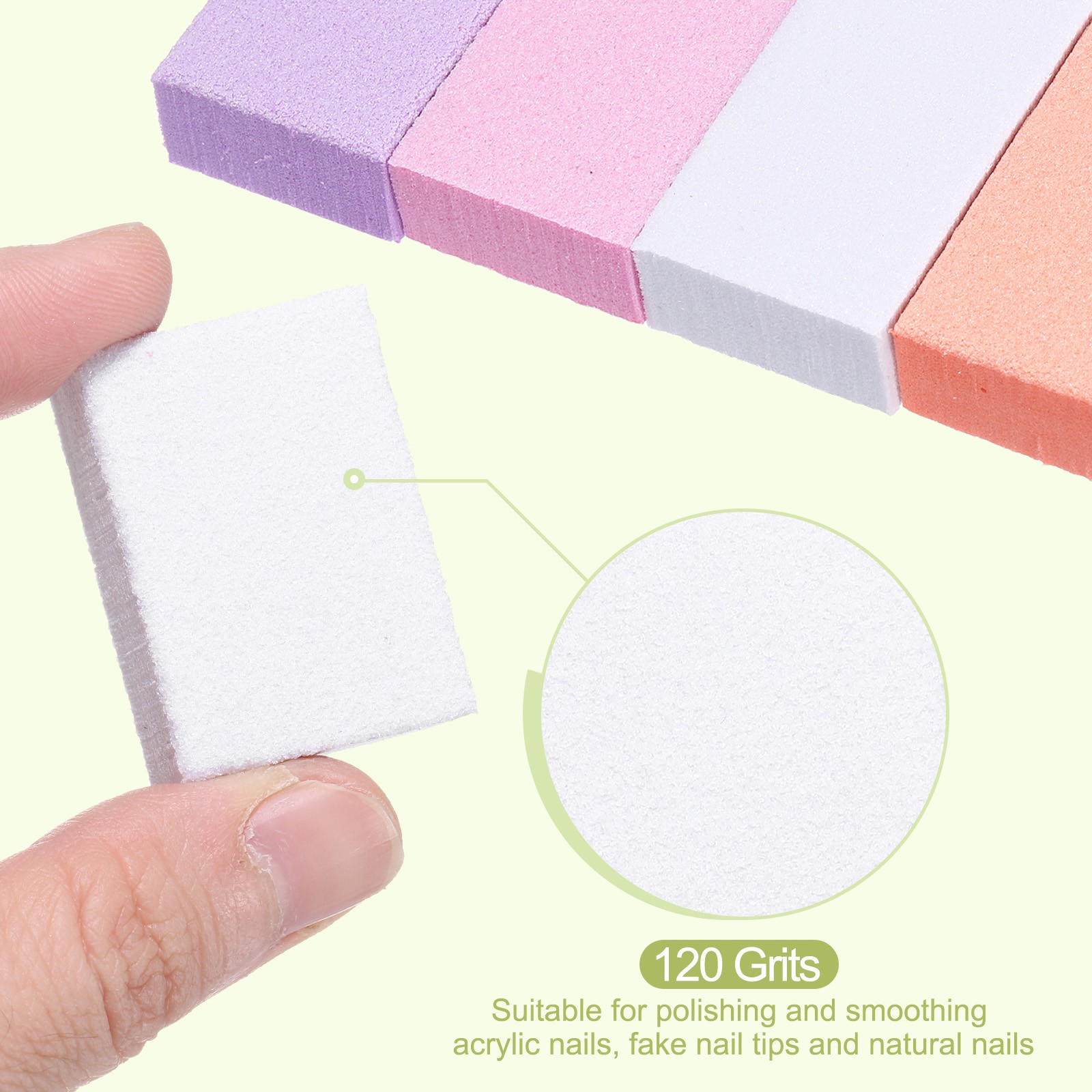 10pcs Nail Buffer Block 120 Grit Nail File for Nail Buffing, White
