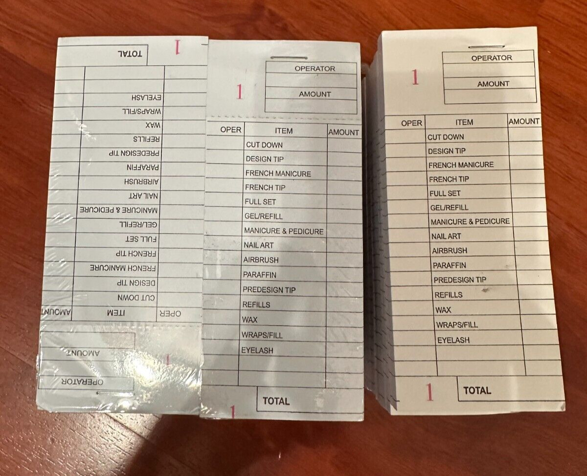 30 Books Nail Salon Ticket Check Book 100ct/book