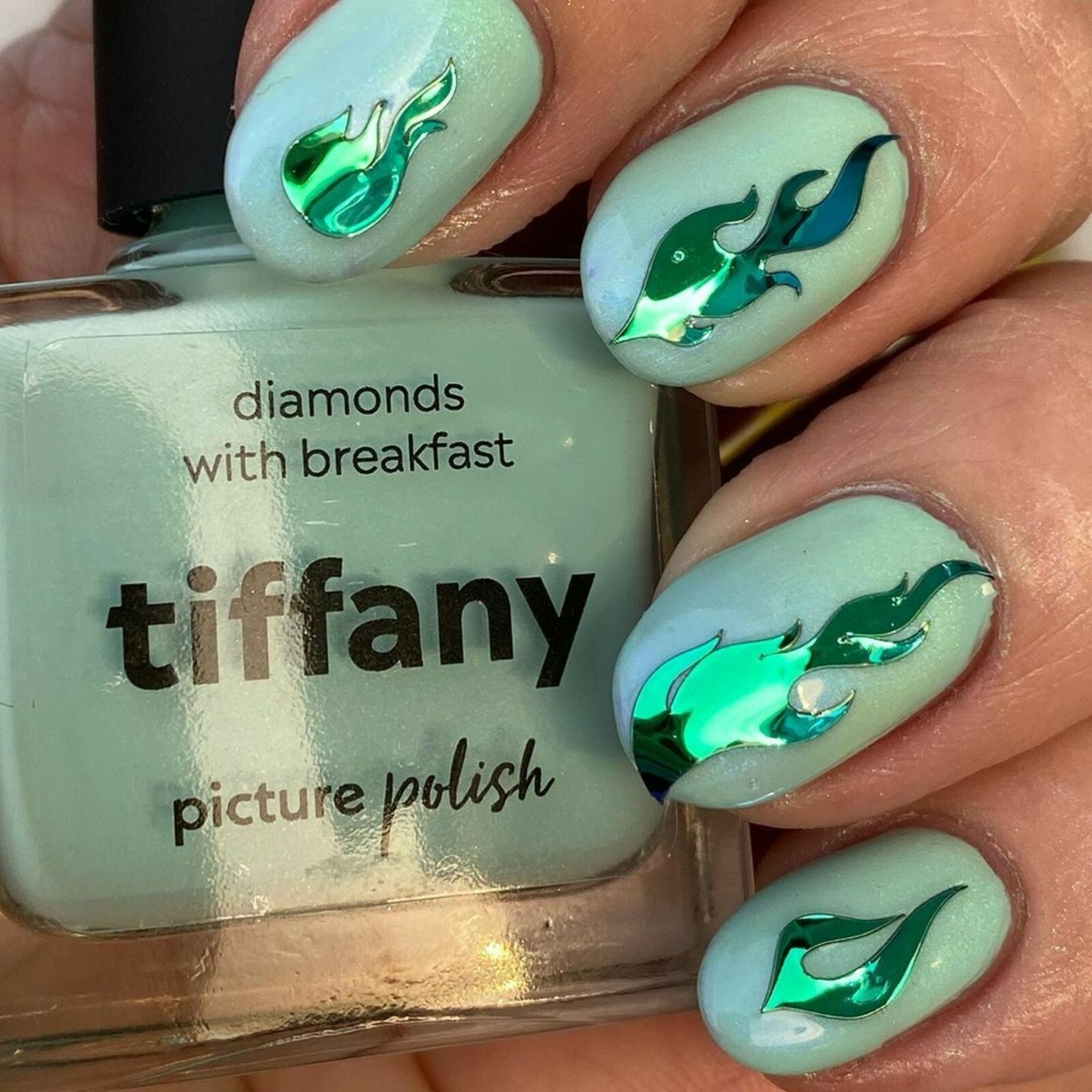 Dripping Flames Stickers (Green) – Daily Charme Collaboration, Nail Stickers