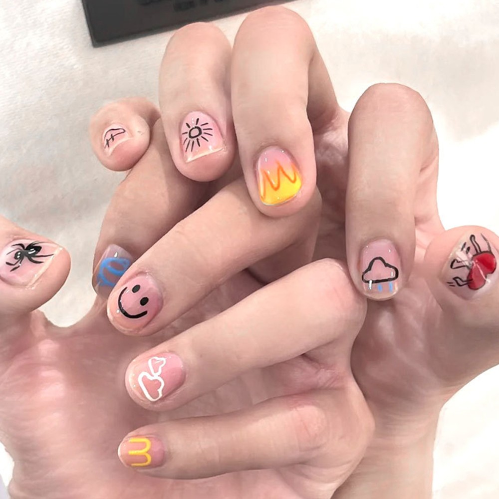 12Pcs/Set 3D Nail Art Drawing Pen Waterproof Painting Liner Drawing Embellishing
