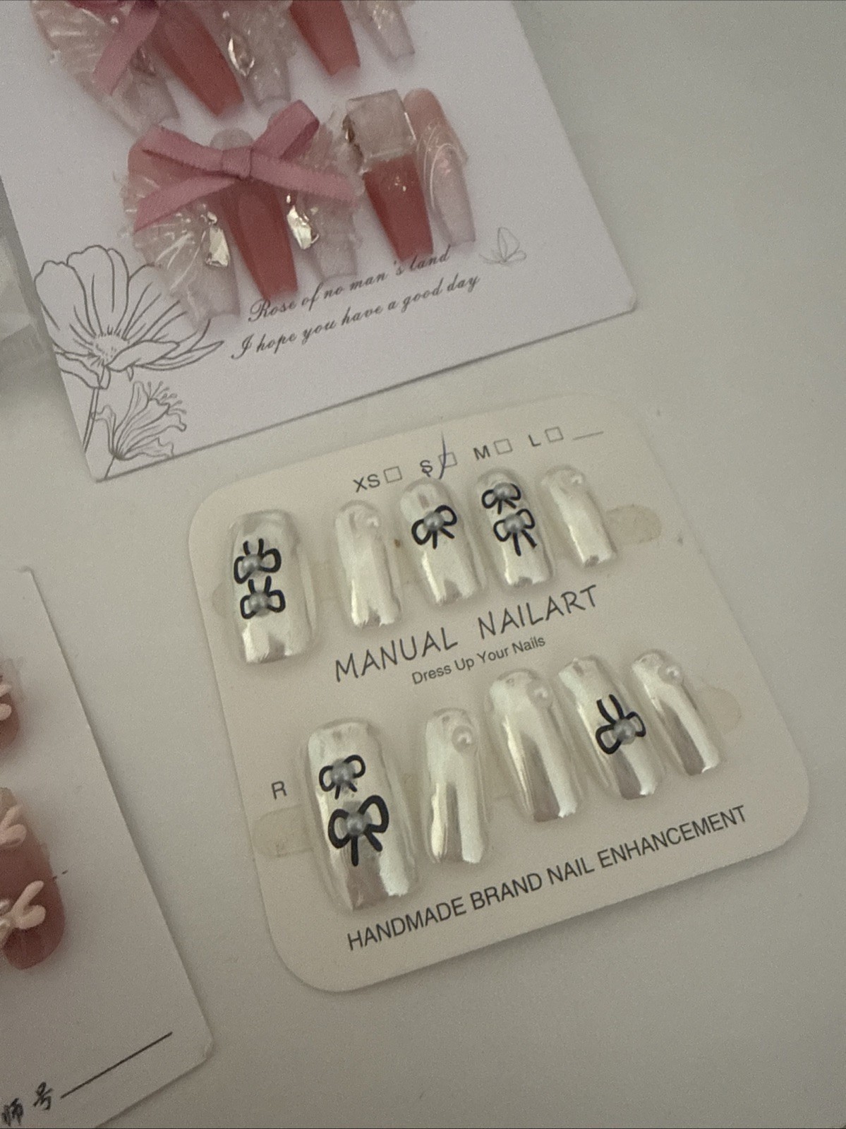 Handmade Press On Nails Set Bundle – Pink Nude Nail Art Designs – Gel Style Fake