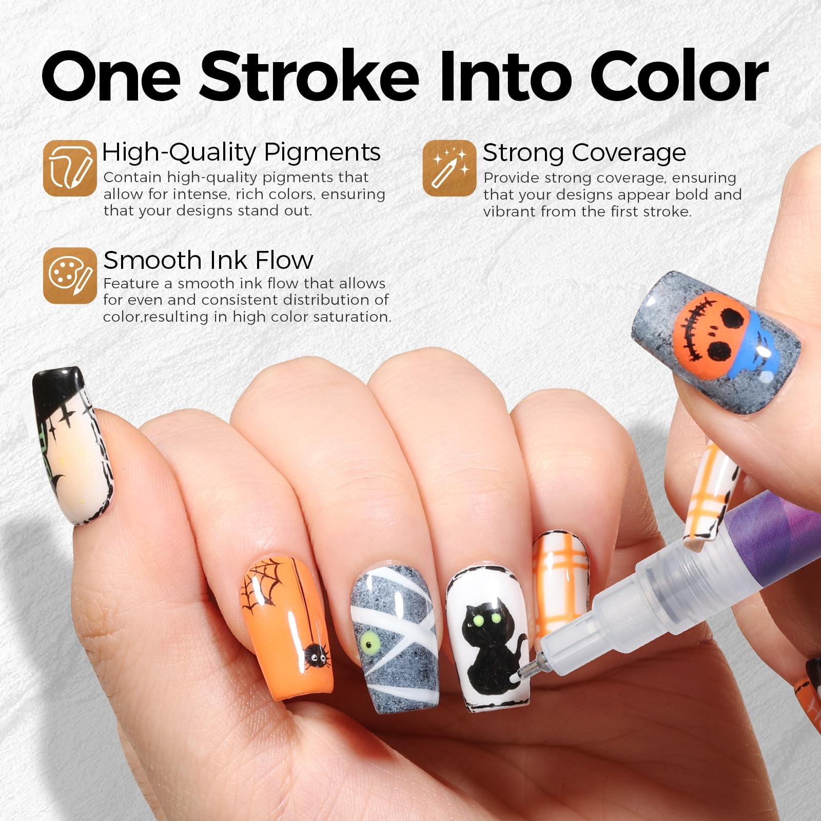 12 Color Nail Art Pens 0.5mm Fine Tip Quick Dry Paint Markers For DIY
