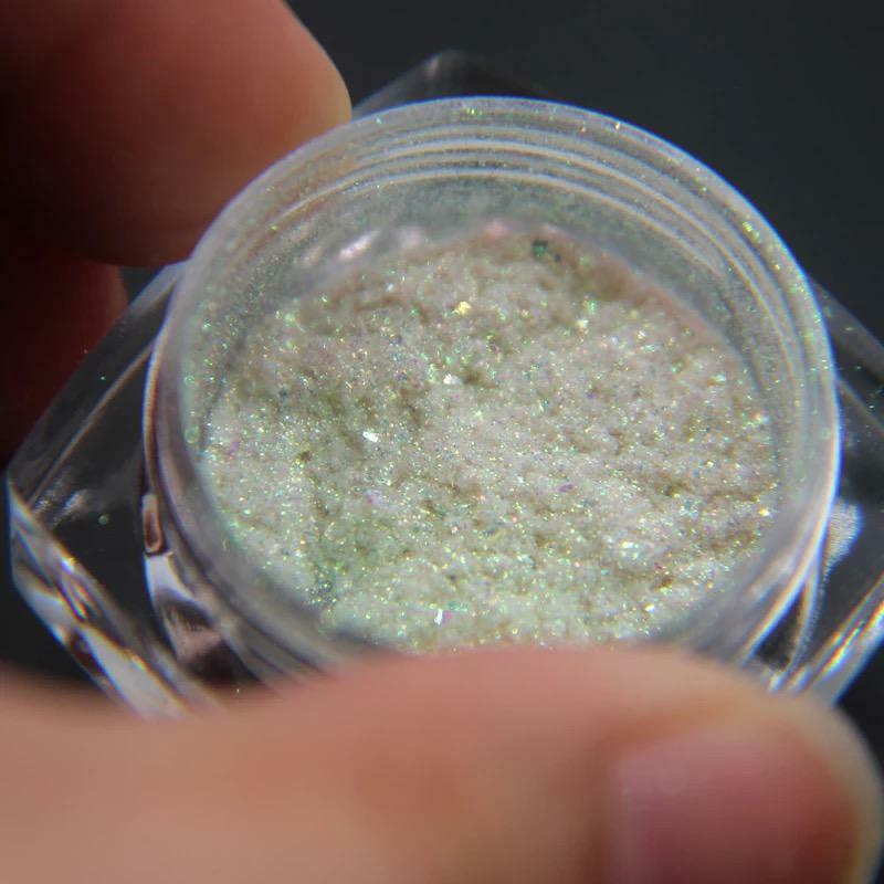Aurora Unicorn Nail Chrome Dust Mirror White Pink Green Powder Holographic BJ-13