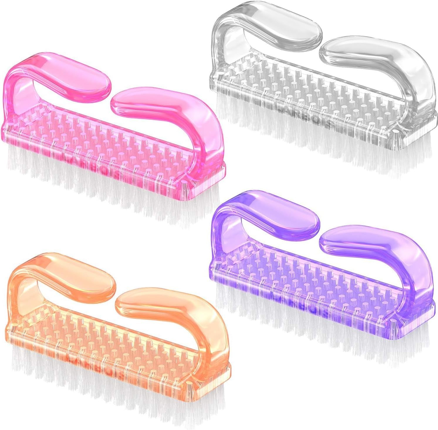 Durable & Easy to Use Handle Grip Nail Brushes – 4 Pack for Effective Care