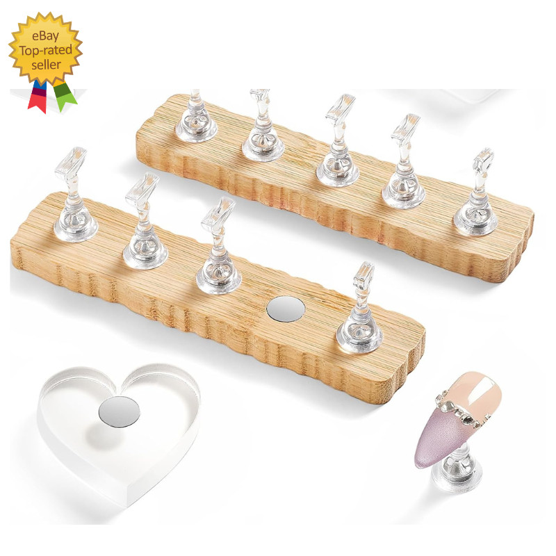 Nail Stand for Press On Nails Art Display Practice 2 Sets, 1 Heart Shaped Acryli