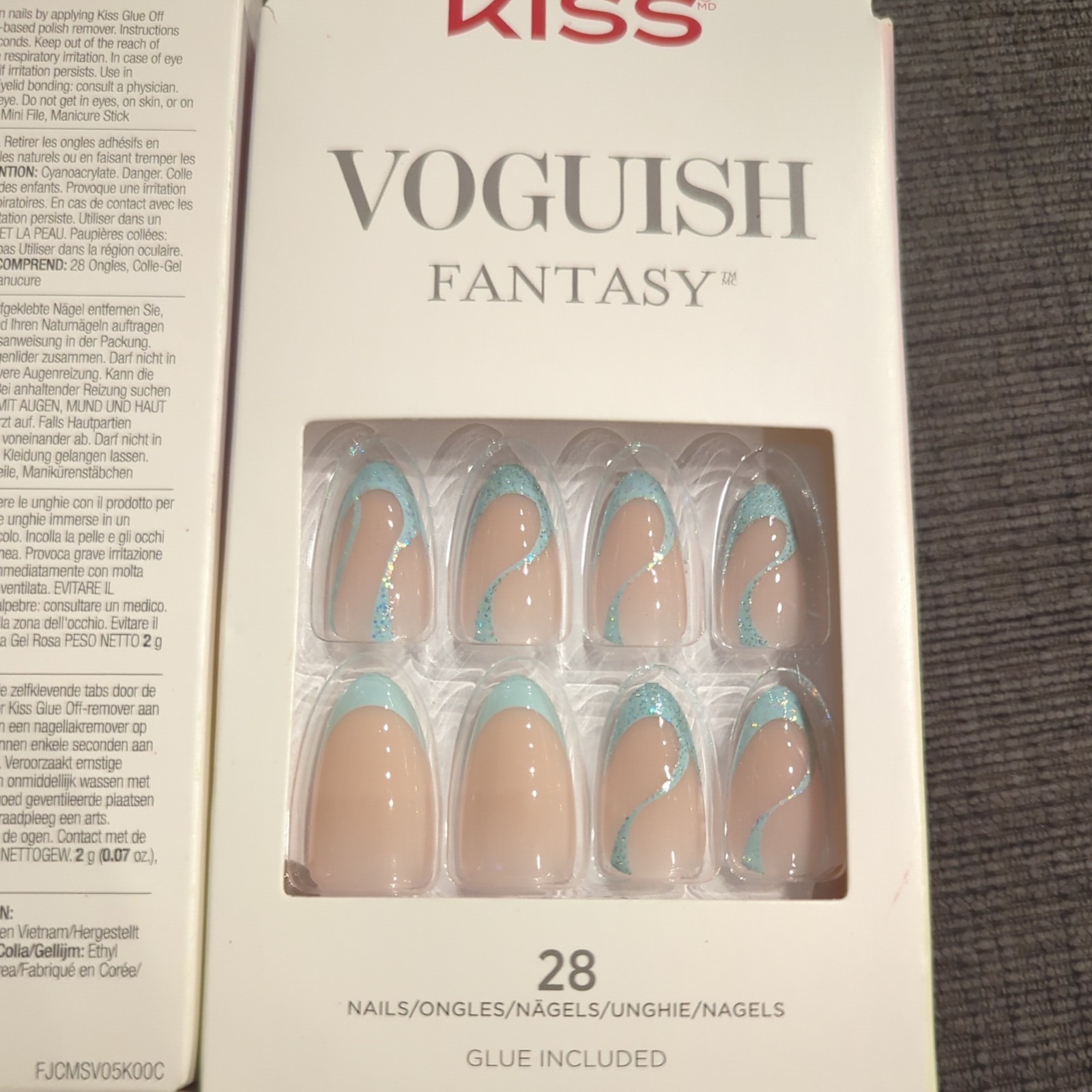 2 pc bundle- KISS Gel Fantasy Jelly Color Press-on Nails, & vougish fantasy