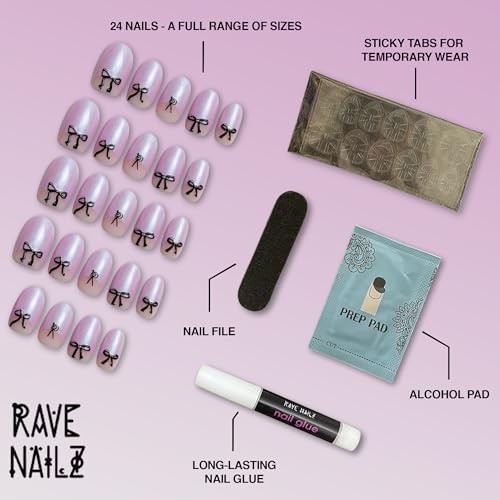 Press On Nails (24 Count) | Pink Cat Eye 3D False Oval Press On Nail Coquette