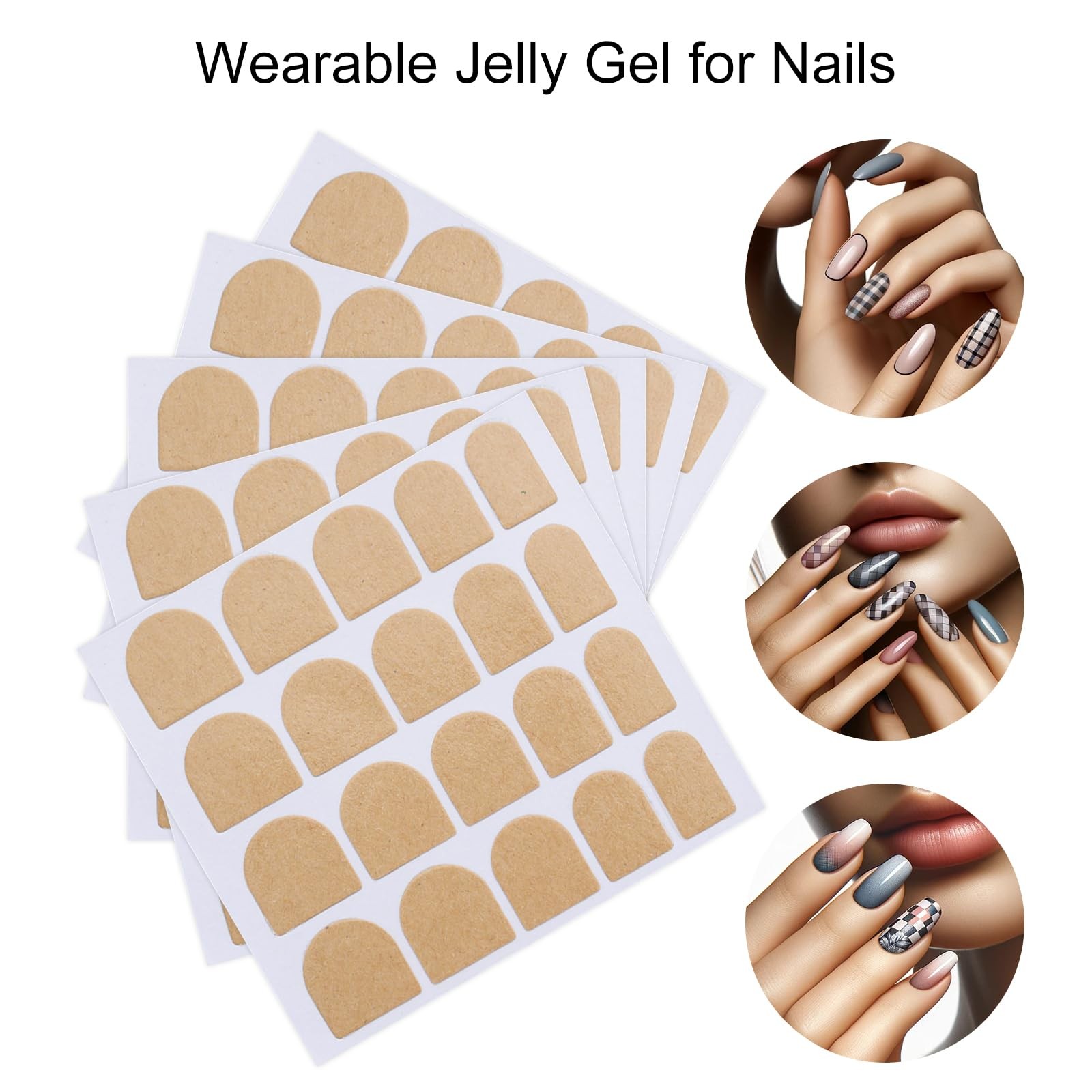 480 Pieces Adhesive Nail Tabs Thickening False Nail Tips Manicure Double Side…